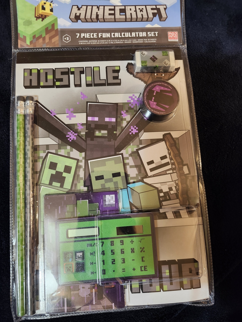 Minecraft 7 Piece Fun Calculator Set NWT